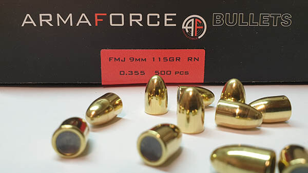 AF Bullets 9mm Luger 115gr FMJ RN .355